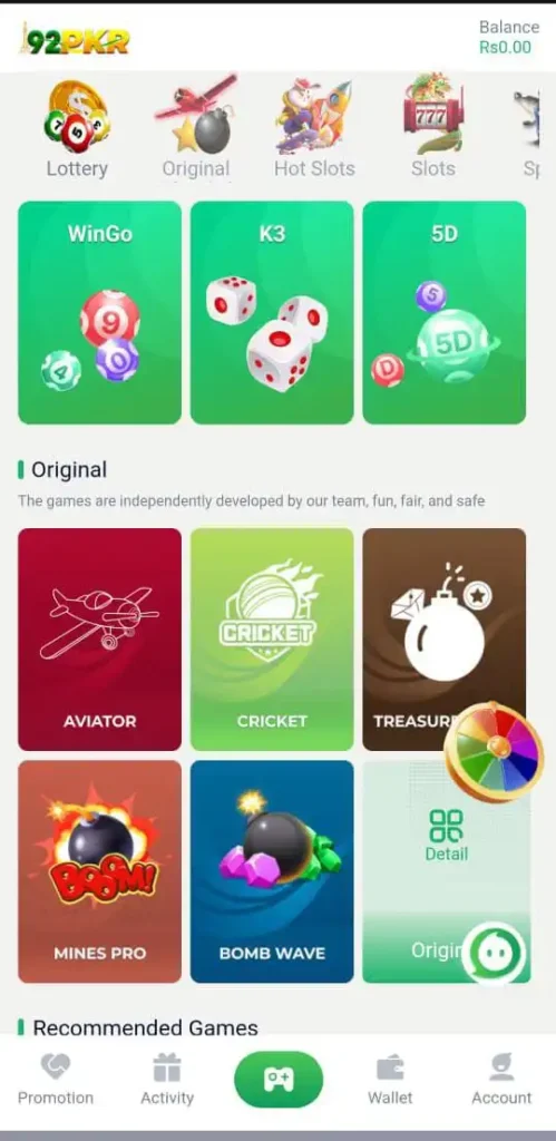 Aviator, Cricket, Mines PRO, etc